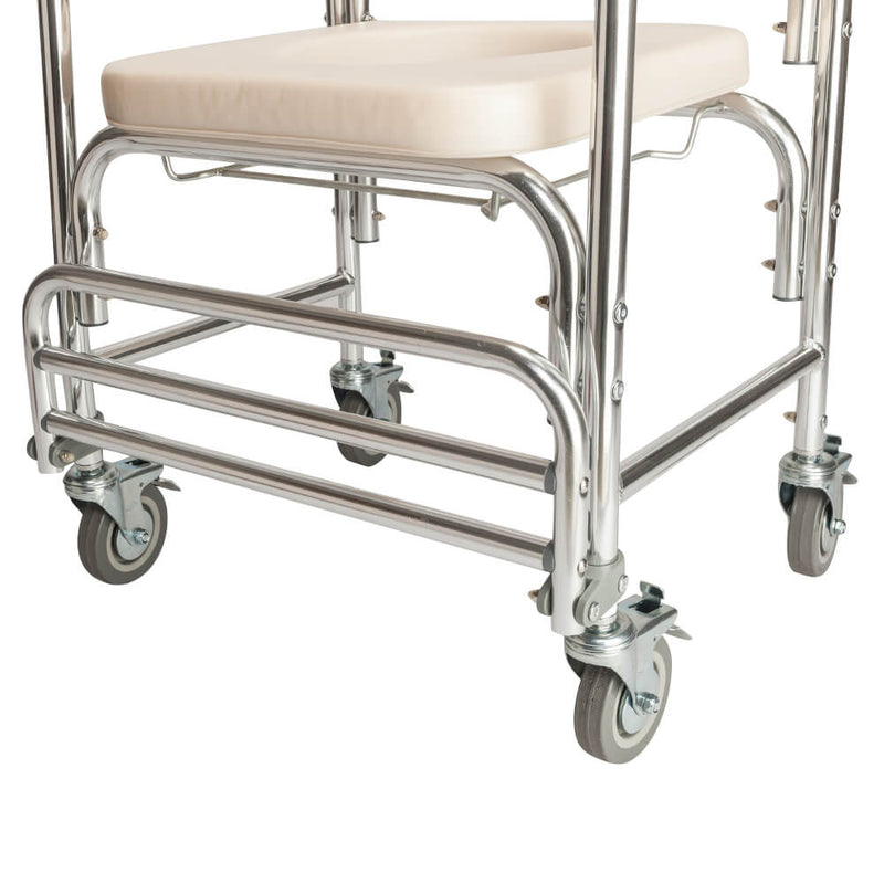 4 in 1 Multifunctional Aluminum Elder Disabled Commode Chair Bath Chair White