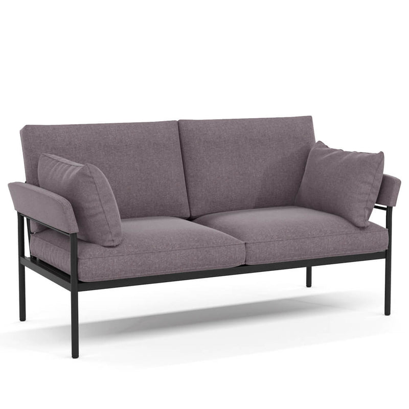 Loveseat Modern Upholstered Couch Fabric with Cushion Anti-Slip Sofa Gray