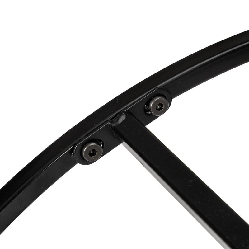 Round Wrought Iron Coffee Table 2 Layers Tempered Glass Countertops Black 27 Inches