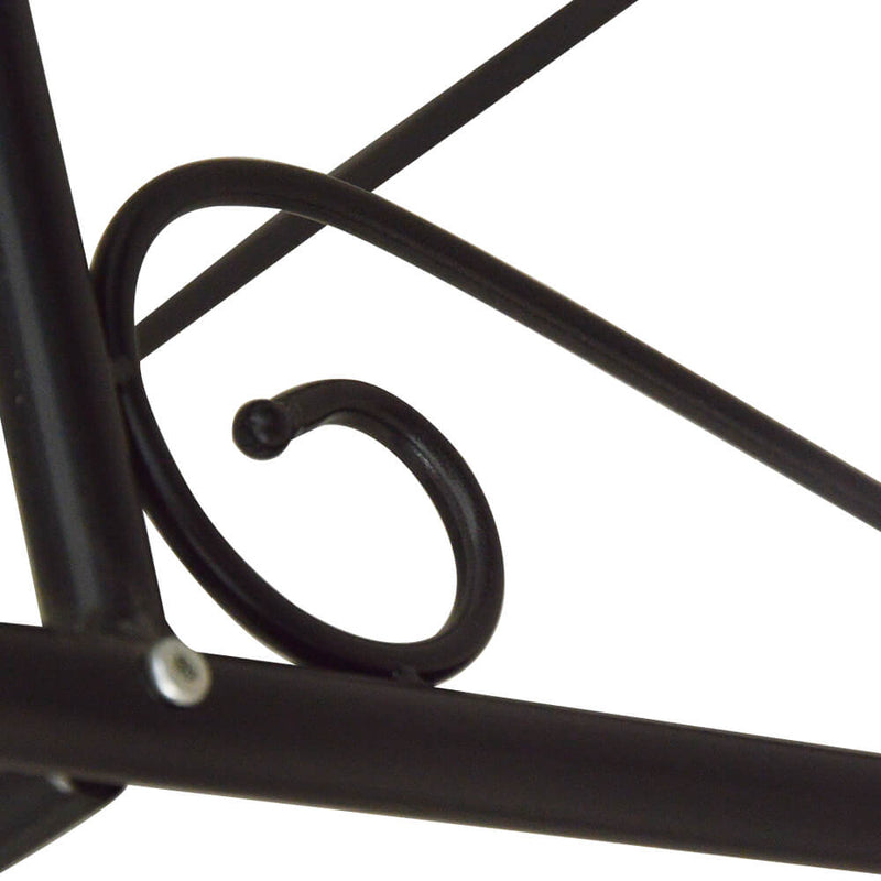Simple Iron Dresser with Square Dressing Stool Black