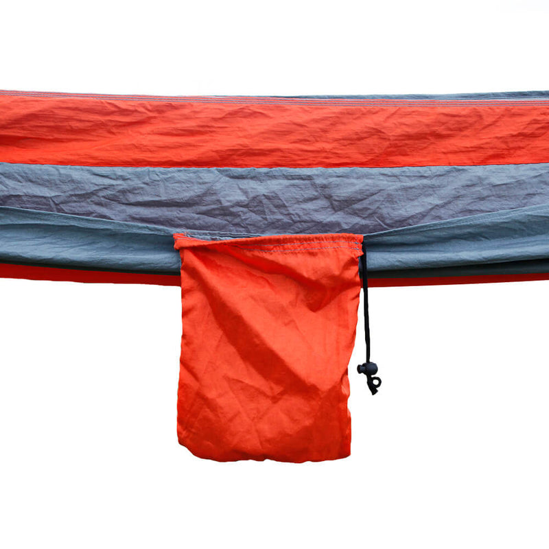 Nylon Parachute Fabric Double Hammock Orange & Gray