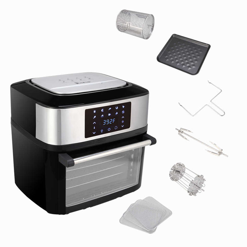 16L All-in-One Air Fryer 1800W Roast, Bake, Dehydrator, Oilless Cooker Black Black