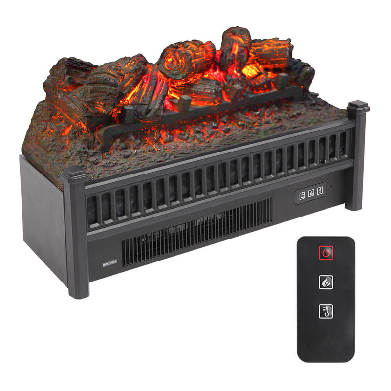 Fake Wood Without Frame Embedded 1400W Single Color Heating Wire With Small Remote Control Black 23 Inches