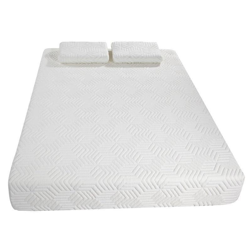 10" Two Layers High Softness Cotton Mattress with 2 Pillows (Queen Size) White