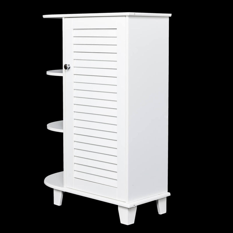 3-tier Floor Storage Cabinet with Side Shelves