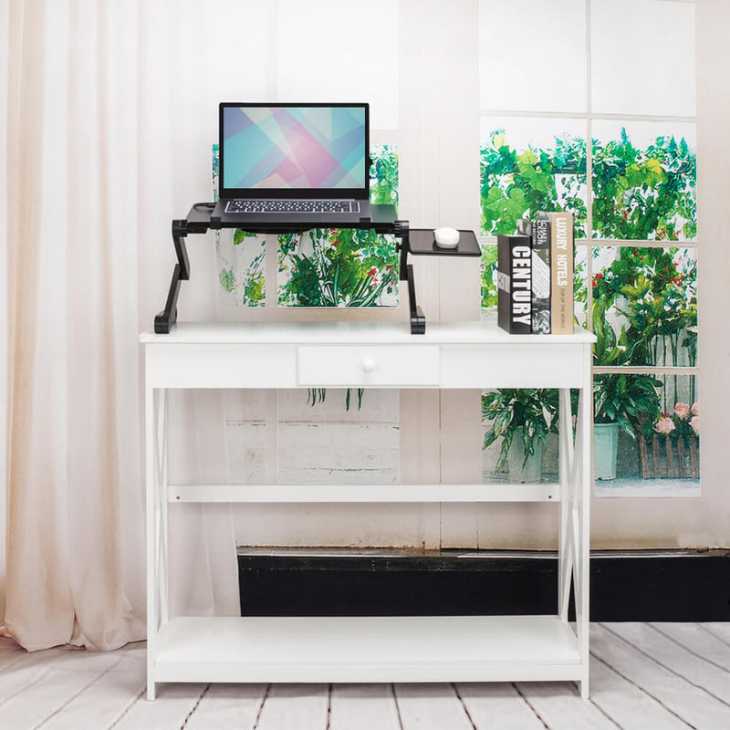 360-Degree Rotation Multifunctional Folding Table with Fan & Mouse