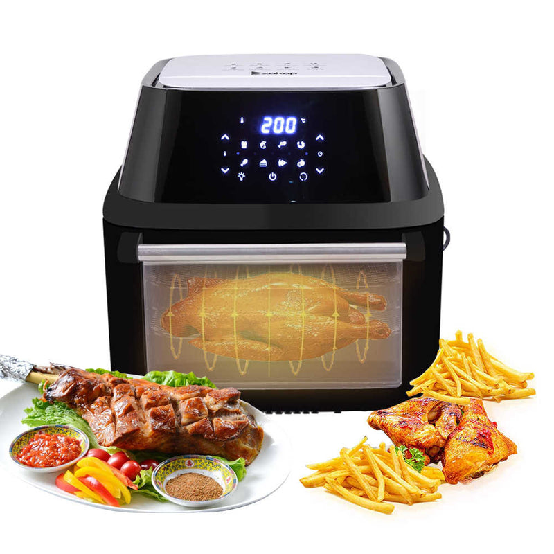 All-in-One Air Fryer Oven Family Size Roast, Bake, Dehydrator, Oilless Cooker Black