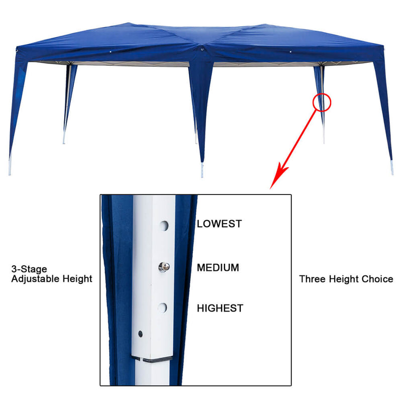 Homhum Waterproof Folding Canopy Tent 10 x 20 ft Commercial Instant Tents Blue