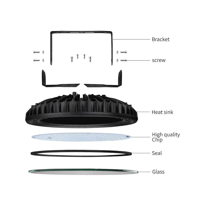 150W UFO LED High Bay Light Factory Warehouse Gym Lighting Industrial Lamp 4Pcs
