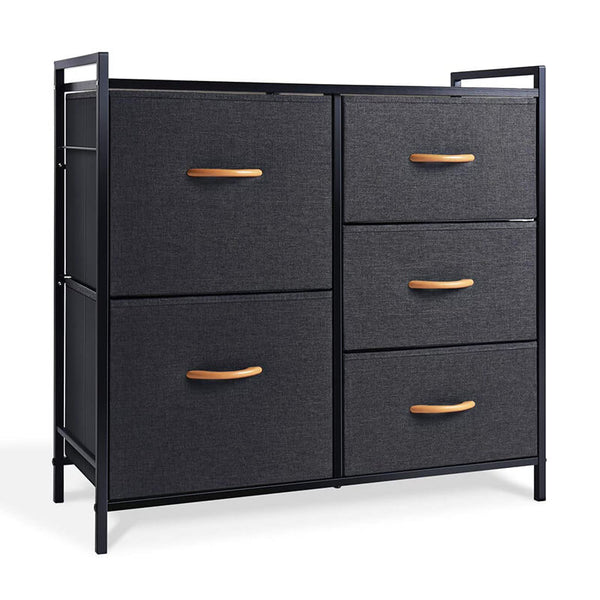 Dresser Organizer with 5 Drawers, Fabric Dresser Tower for Bedroom, Hallway, Entryway, Closets - Dark Indigo