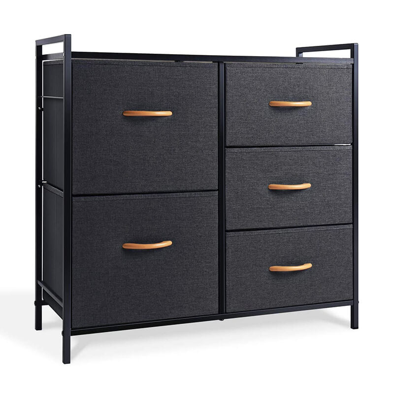 Dresser Organizer with 5 Drawers, Fabric Dresser Tower for Bedroom, Hallway, Entryway, Closets - Dark Indigo