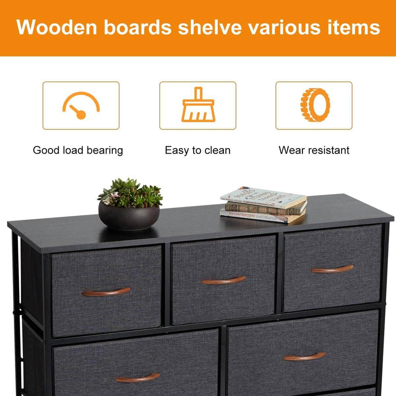 Dresser for Bedroom with 9 Drawers, Fabric Dresser Tower for Closets,Bedroom