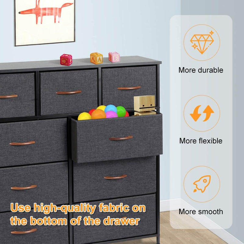 Dresser for Bedroom with 9 Drawers, Fabric Dresser Tower for Closets,Bedroom