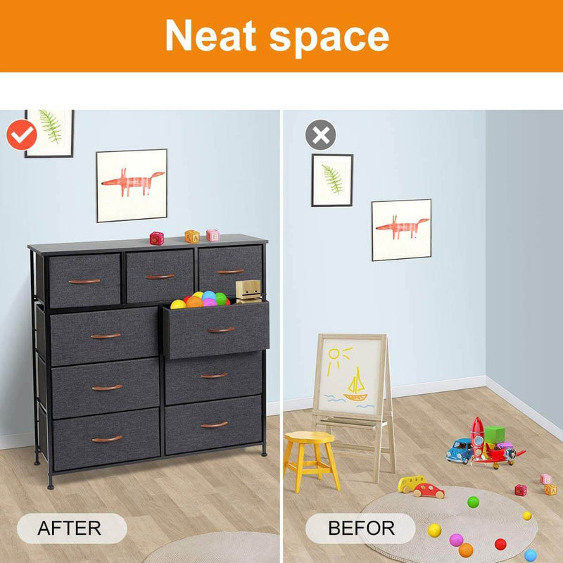 Dresser for Bedroom with 9 Drawers, Fabric Dresser Tower for Closets,Bedroom