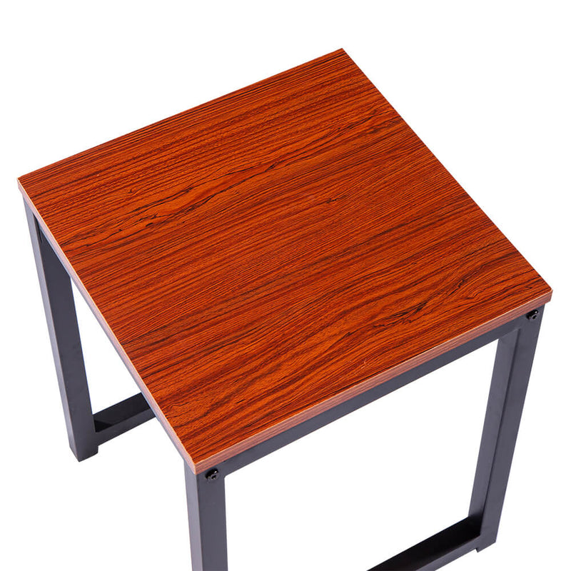 Simple Wood Grain 75cm High Dining Table And Chair Three-Piece Cherry Wood Color