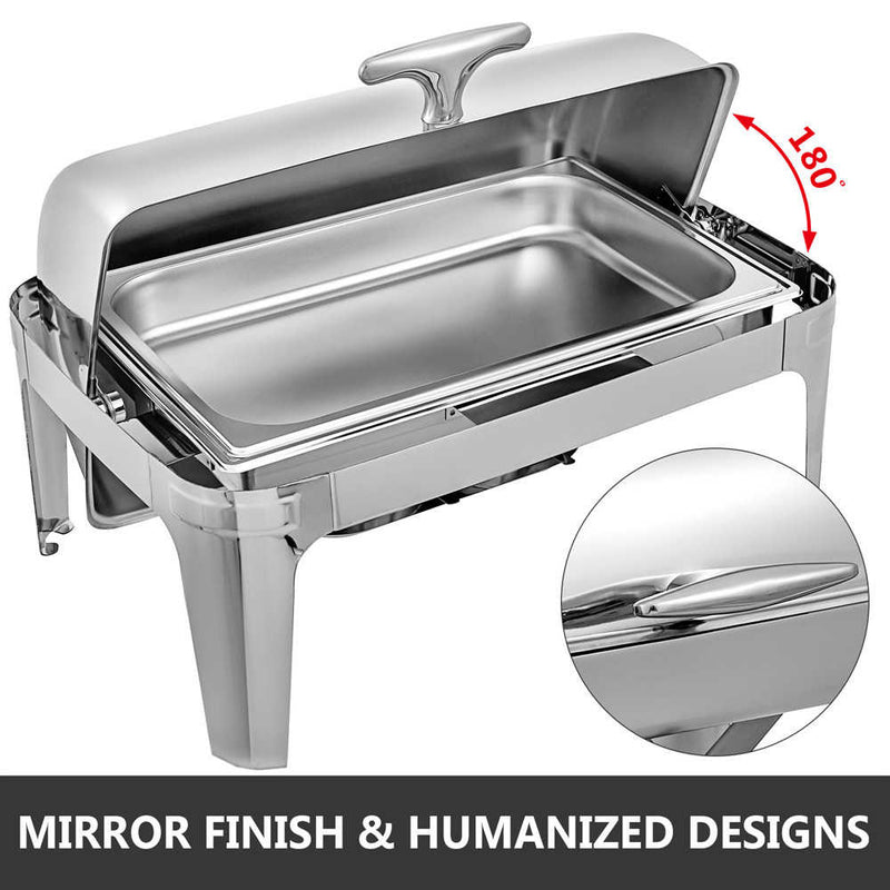 High Grade Rectangular Clamshell Buffet Stove Chafing Dish Food Warmer