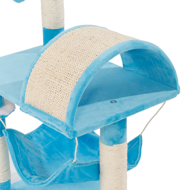 Stable Cute Sisal Cat Climb Holder Cat Tower Lamb Blue 32 inches