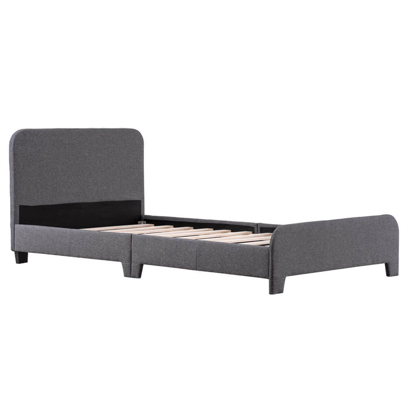 Upholstered Platform Bed Frame Mattress Foundation In Gray, Twin