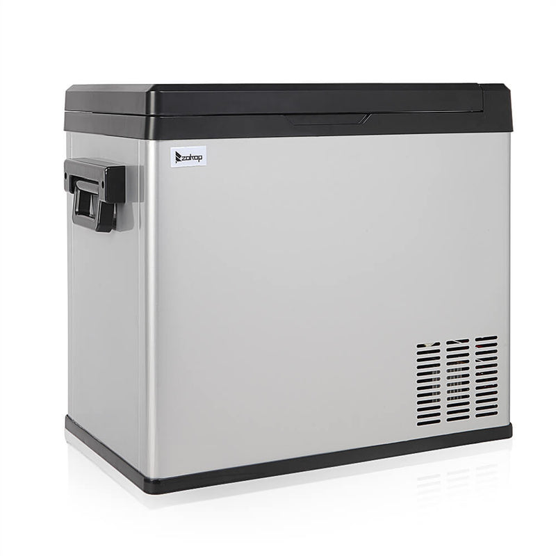 50L Compressor Touch Screen Car Refrigerator Stainless Steel Black