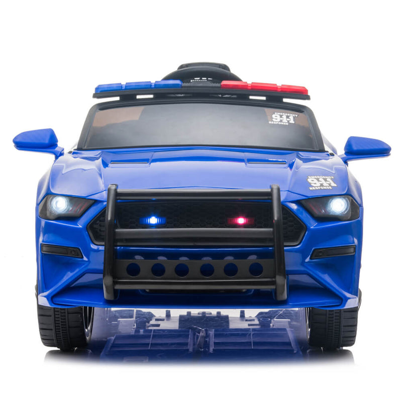 Police Sports Car Ride On Car Dual Drive Remote Control Blue