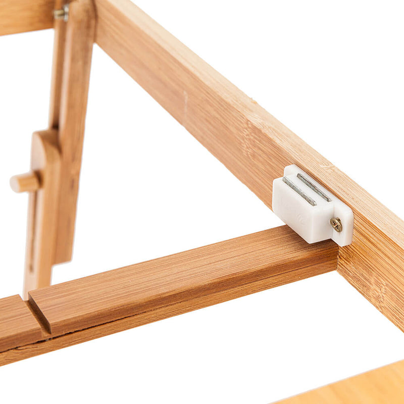 Double Flowers Engraving Adjustable Bamboo Computer Desk, 21 inches