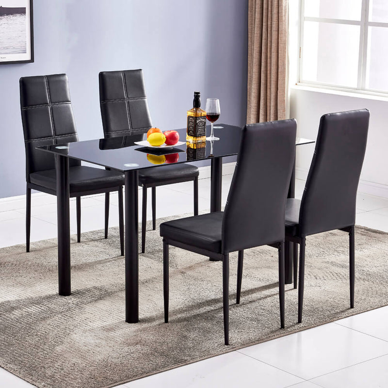 120*70*75CM DA154 Simple Round Tube Table Leg Table Black