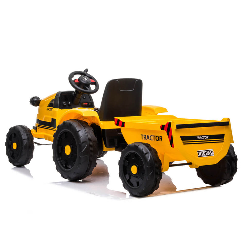 John Deere Ground Force Toy Tractor with Trailer For Kids Yellow