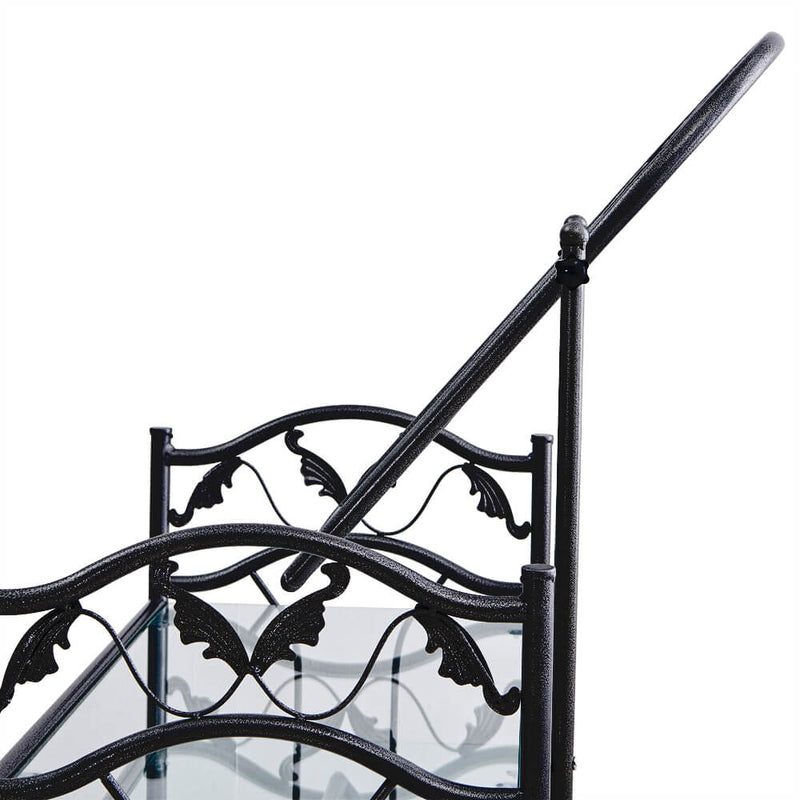 Retro Leaf Pattern Iron Dresser with Back Dressing Stool Bronze