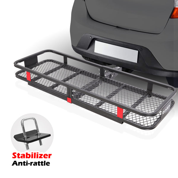 Folding Cargo Carrier Luggage Basket Hitch Mounted Car SUV Truck Durable 500lbs