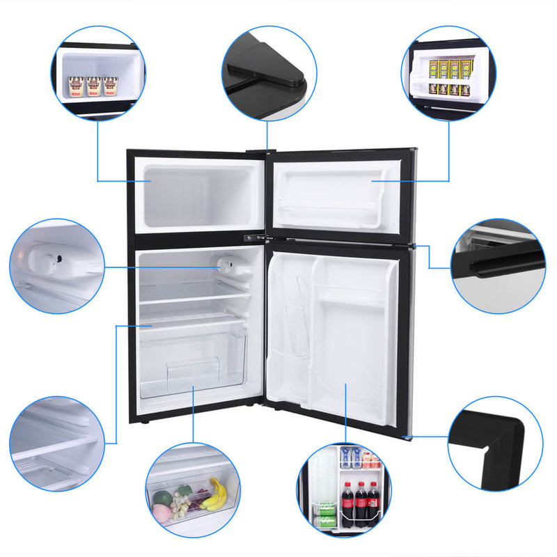 Household Refrigerator Double Doors Black