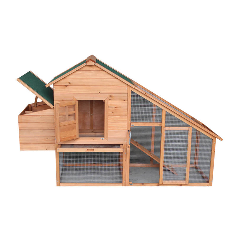 75 inches Waterproof Roof Two-tier Wooden Chicken Coop Rabbit Poultry Cage Habitat