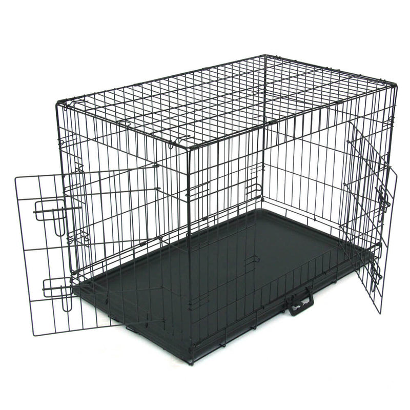 Pet Kennel Cat Dog Folding Steel Crate Animal Playpen Wire Metal 36"
