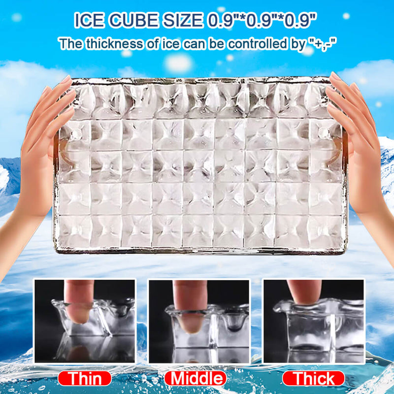 68KG/24H Refrigerator Stainless Steel Transparent Cover Commercial Ice Machine