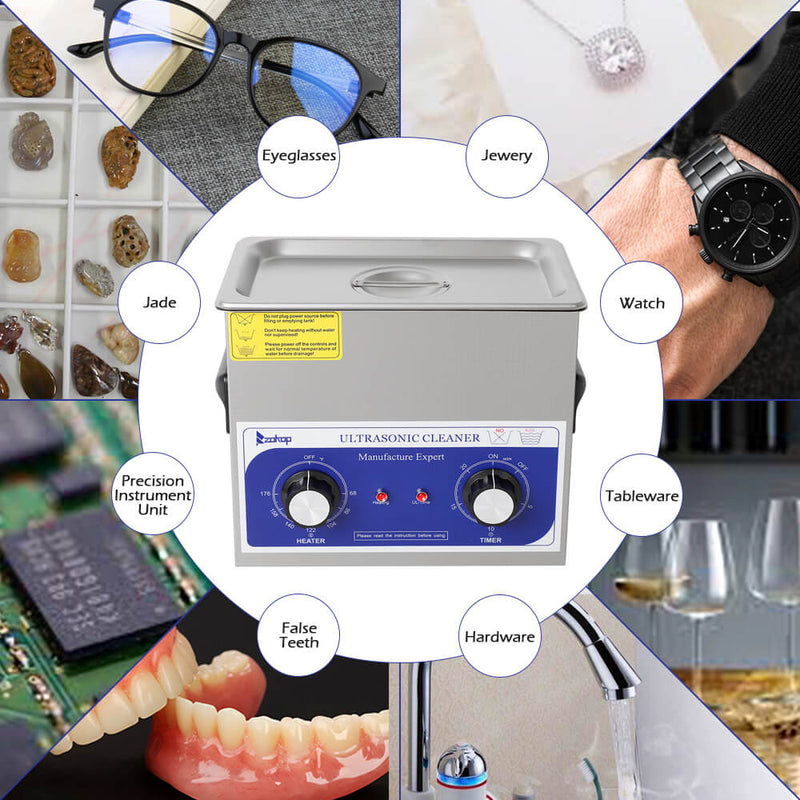 3L Commercial Ultrasonic Cleaner Large Capacity Stainless Steel with Heater and Digital Timer