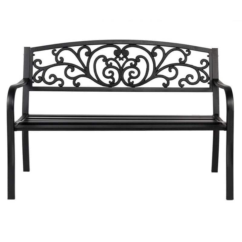 Iron Outdoor Courtyard Decoration Park Leisure Bench 50 inches