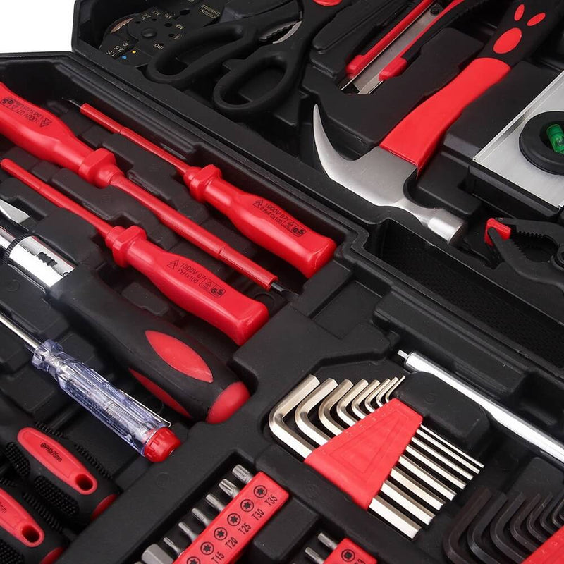 Tool Box with Tools 799pcs Household Tool Set with Aluminum Trolley Case Silver