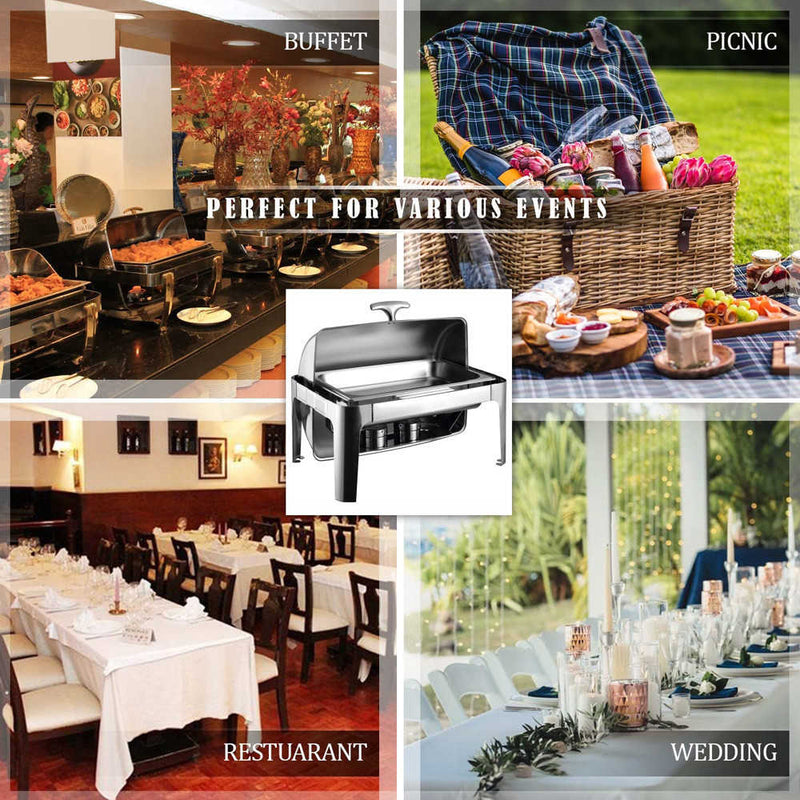 High Grade Rectangular Clamshell Buffet Stove Chafing Dish Food Warmer