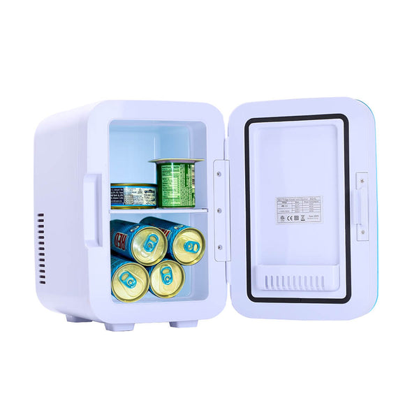6L Electric Mini Refrigerator, Portable Electric Cooler & Warmer with Handle, Compact Car Refrigerator Cooler, Blue