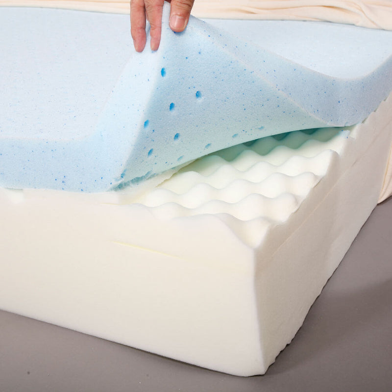 Three Layers Cool Medium High Softness Cotton Mattress with 2 Pillows Twin Size