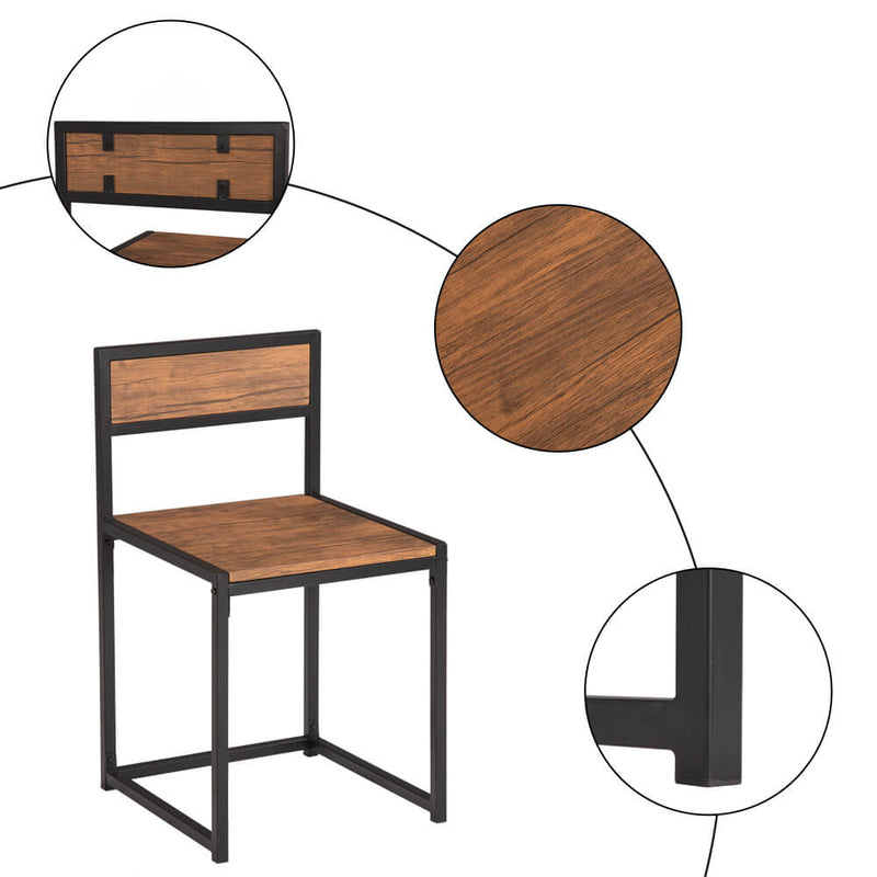 Elm Wood Simple Breakfast Table And Chair Three-Piece