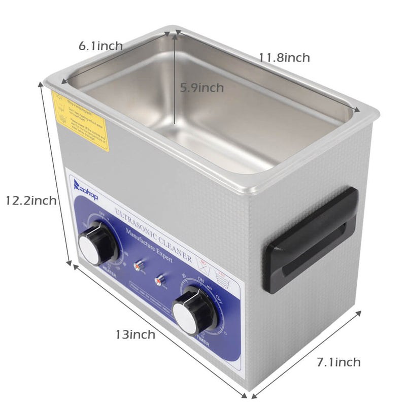 6L Commercial Ultrasonic Cleaner Large Capacity Stainless Steel with Heater and Digital Timer