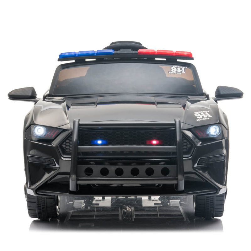 Police Sports Car Ride On Car Dual Drive Remote Control Black
