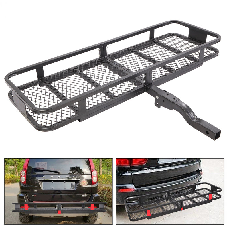 Folding Cargo Carrier Luggage Basket Hitch Mounted Car SUV Truck Durable 500lbs
