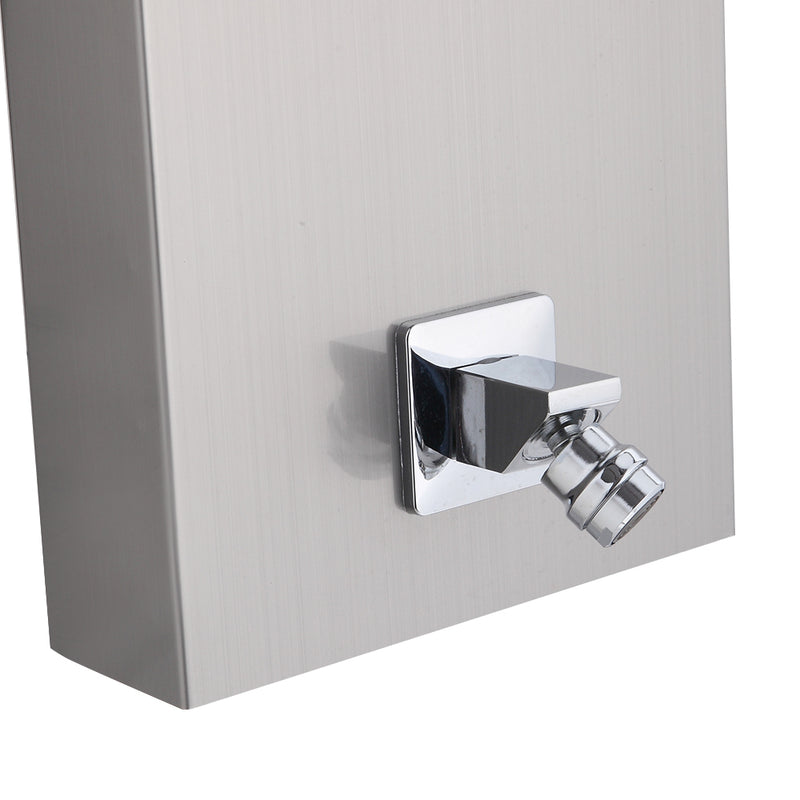 Shower System Shower Panel Stainless Steel Multi-Function 24 Holes Silver 60 inch