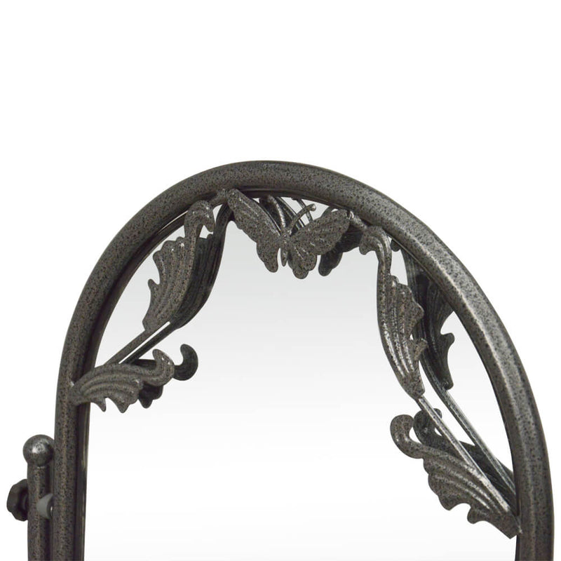 Retro Leaf Pattern Iron Dresser with Back Dressing Stool Bronze