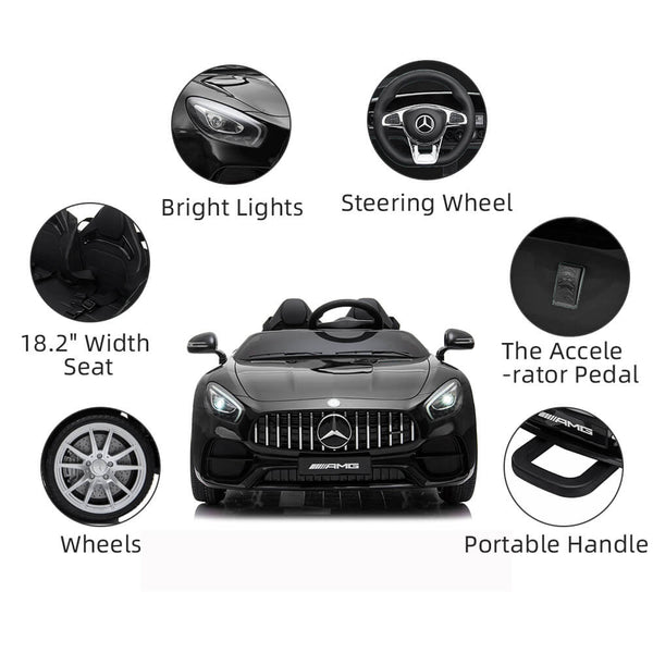 BENZ GT Ride On Car Dual Drive Remote Control Black