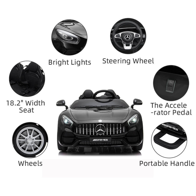 BENZ GT Ride On Car Dual Drive Remote Control Black