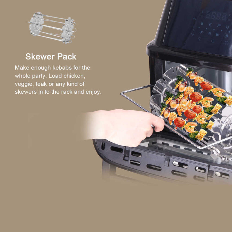 All-in-One Air Fryer Oven Family Size Roast, Bake, Dehydrator, Oilless Cooker Black