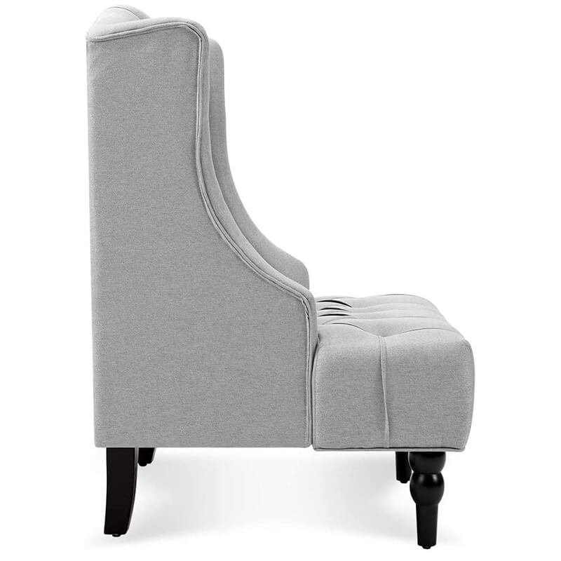 High-Back Fabric Club Chair, Wingback Chair, Modern Accent Chair for Living Room, Bedroom, Gray