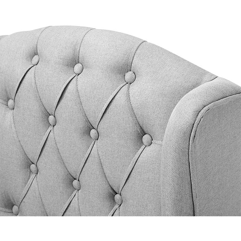 High-Back Fabric Club Chair, Wingback Chair, Modern Accent Chair for Living Room, Bedroom, Gray